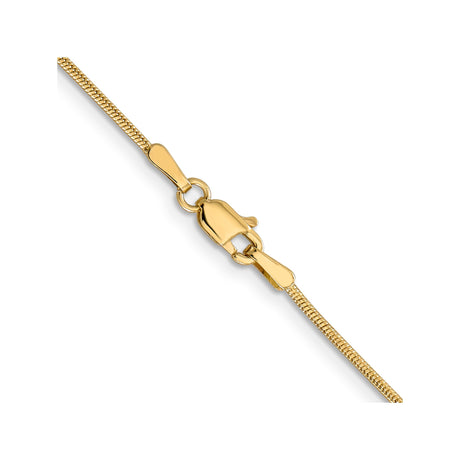 14K Yellow Gold 1 mm Polished Chain Necklace alternate angle