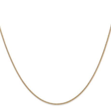 14K Yellow Gold 1.3 mm Polished Chain Necklace