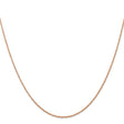 14K Rose Gold 0.7 mm Polished Chain Necklace, Solid