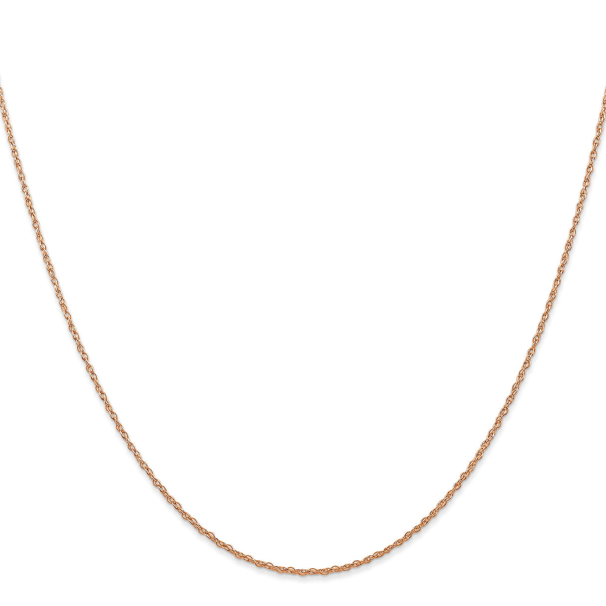 14K Rose Gold 0.7 mm Polished Chain Necklace, Solid