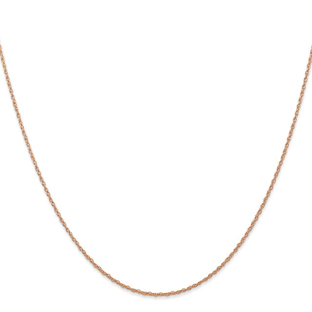 14K Rose Gold 0.7 mm Polished Chain Necklace, Solid