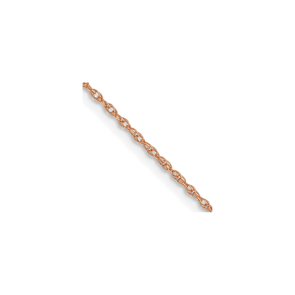 14K Rose Gold 0.7 mm Polished Chain Necklace, Solid detail view