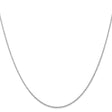 14K White Gold 0.7 mm Polished Chain Necklace, Solid