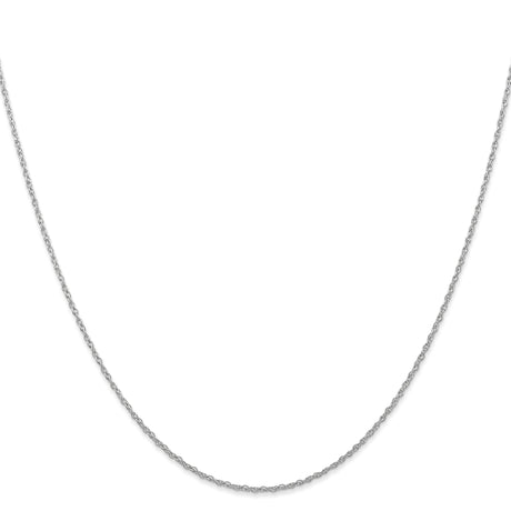 14K White Gold 0.7 mm Polished Chain Necklace, Solid