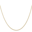 14K Yellow Gold 0.7 mm Polished Chain Necklace, Solid