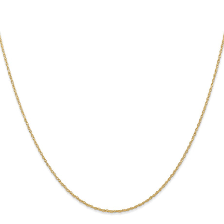 14K Yellow Gold 0.7 mm Polished Chain Necklace, Solid