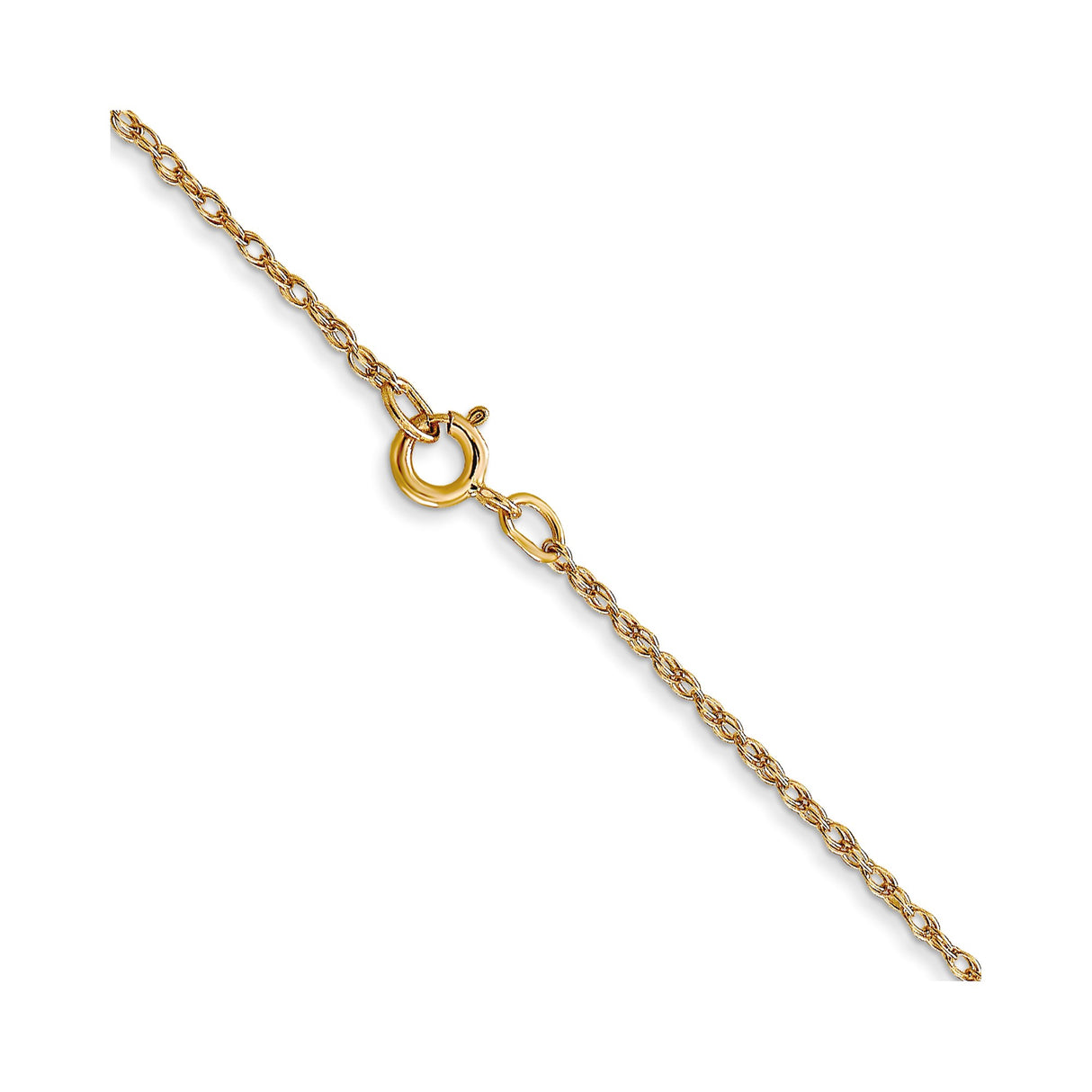14K Yellow Gold 0.7 mm Polished Chain Necklace, Solid alternate angle