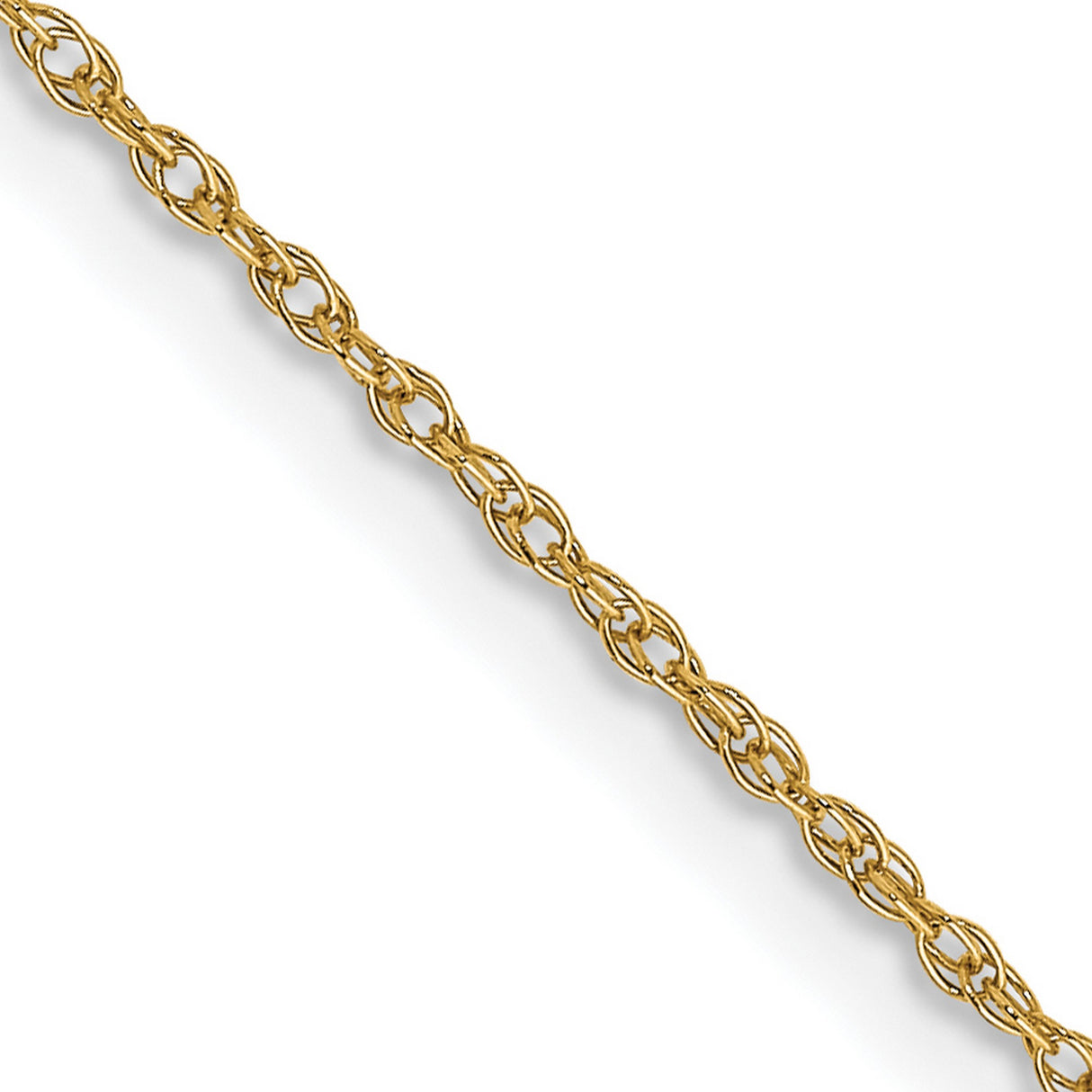 14K Yellow Gold 0.7 mm Polished Chain Necklace, Solid detail view