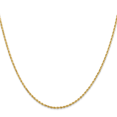 10K Yellow Gold 1.75 mm Rope Chain Necklace, Polished