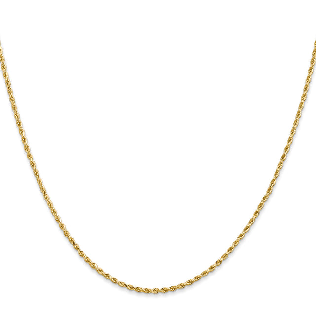 10K Yellow Gold 1.75 mm Rope Chain Necklace, Polished