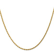 10K Yellow Gold 2 mm Rope Chain Necklace, Polished