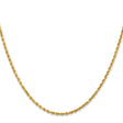 10K Yellow Gold 2.25 mm Rope Chain Necklace, Polished