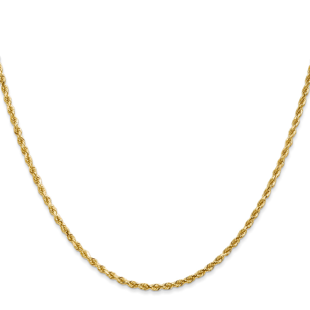 10K Yellow Gold 2.25 mm Rope Chain Necklace, Polished