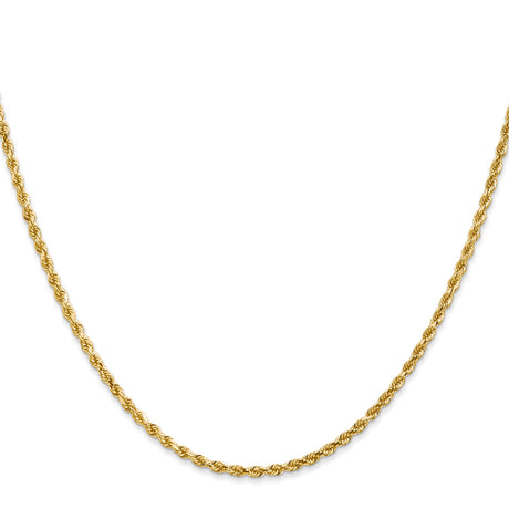 10K Yellow Gold 2.25 mm Rope Chain Necklace, Polished