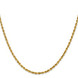 10K Yellow Gold 2.5 mm Rope Chain Necklace, Polished