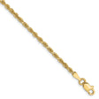 10K Yellow Gold 2.5 mm Rope Chain Anklet, Polished