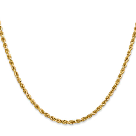 10K Yellow Gold 2.75 mm Rope Chain Necklace, Polished