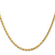 10K Yellow Gold 3 mm Rope Chain Necklace, Polished