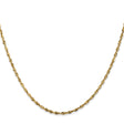 10K Yellow Gold 1.8 mm Rope Chain Necklace, Polished