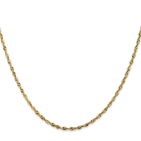 10K Yellow Gold 1.8 mm Rope Chain Necklace, Polished