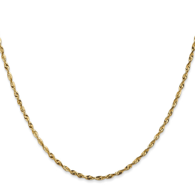 10K Yellow Gold 1.8 mm Rope Chain Necklace, Polished