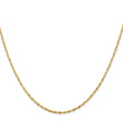 10K Yellow Gold 2.5 mm Rope Chain Necklace, Polished