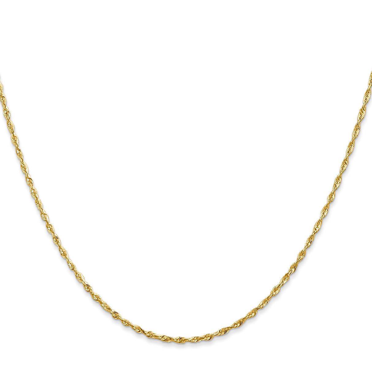 10K Yellow Gold 2.5 mm Rope Chain Necklace, Polished