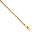10K Yellow Gold 2.5 mm Rope Chain Bracelet, Polished