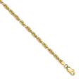 10K Yellow Gold 3 mm Rope Chain Bracelet, Polished