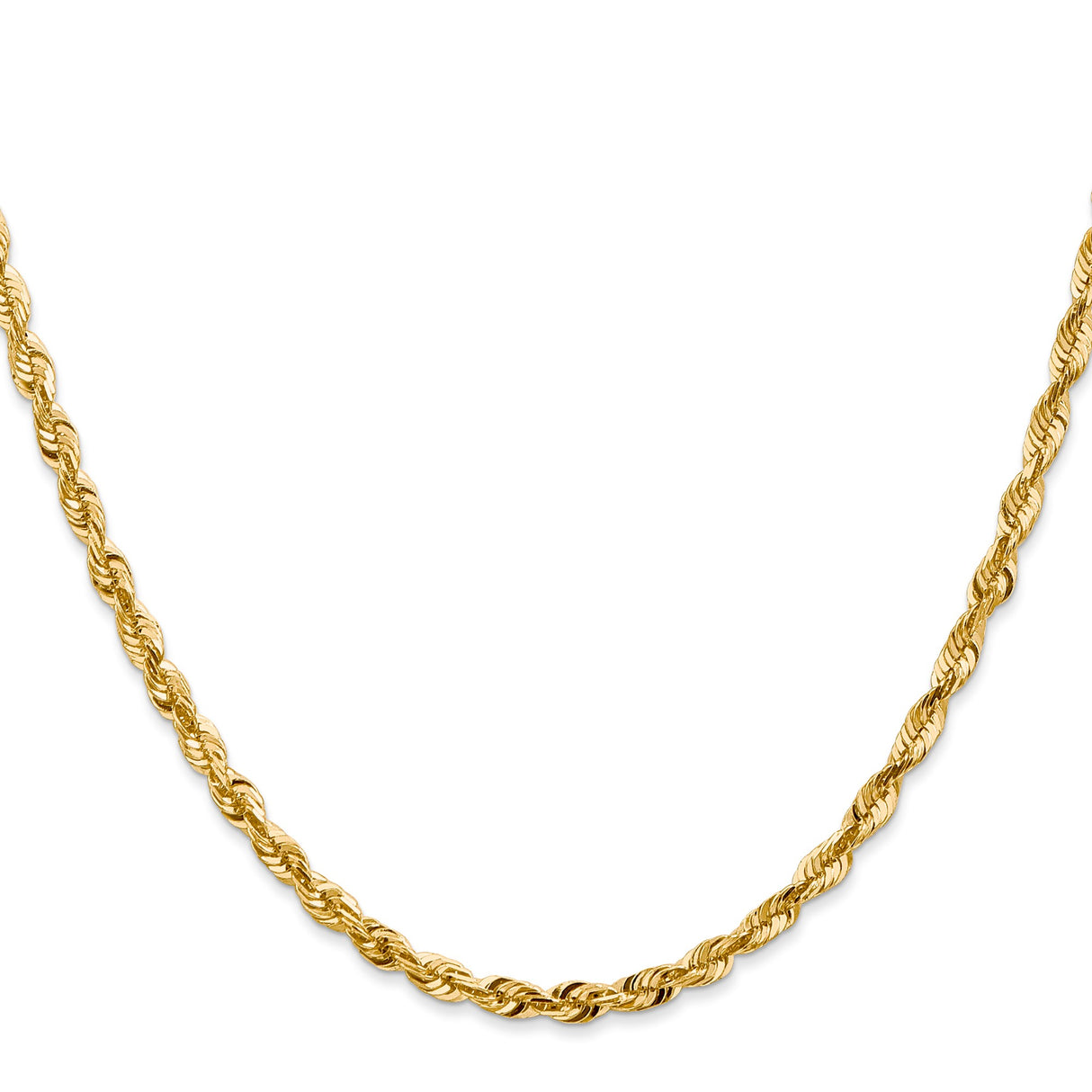 10K Yellow Gold 3.5 mm Rope Chain Necklace, Polished