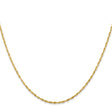 10K Yellow Gold 1.5 mm Rope Chain Necklace, Polished
