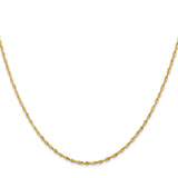 10K Yellow Gold 1.5 mm Rope Chain Necklace, Polished