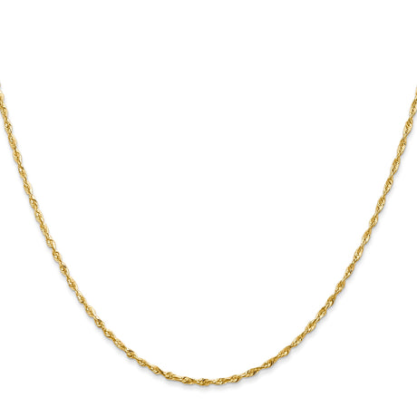 10K Yellow Gold 1.5 mm Rope Chain Necklace, Polished