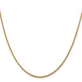 10K Yellow Gold 1.5 mm Polished Chain Necklace, Solid