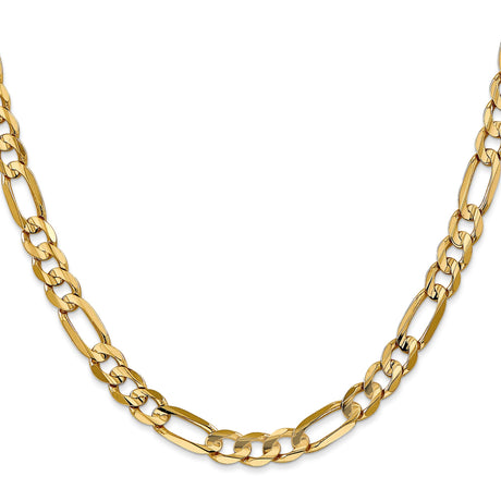 10K Yellow Gold 6 mm Figaro Chain Necklace, Polished