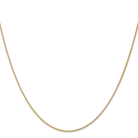 10K Yellow Gold 1 mm Polished Chain Necklace, Solid