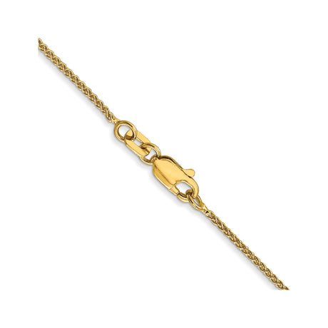 10K Yellow Gold 1 mm Polished Chain Necklace, Solid alternate angle