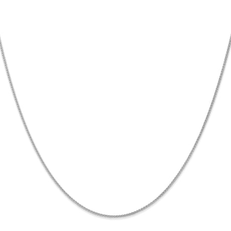 10K White Gold 1 mm Polished Chain Necklace, Solid