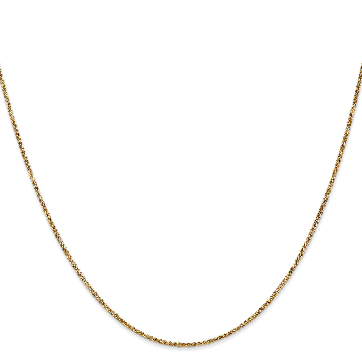 10K Yellow Gold 1.2 mm Polished Chain Necklace, Solid