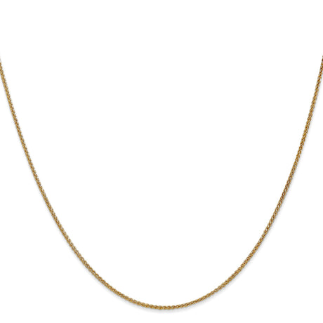 10K Yellow Gold 1.2 mm Polished Chain Necklace, Solid