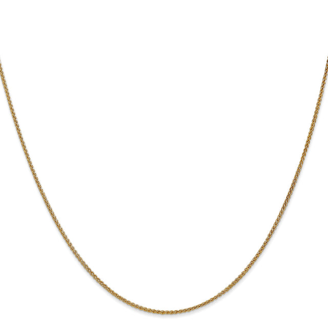 10K Yellow Gold 1.2 mm Polished Chain Necklace, Solid