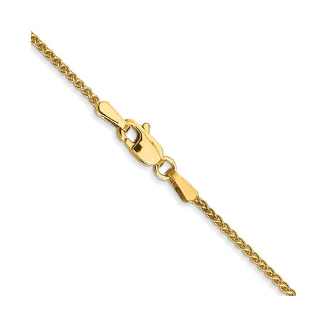 10K Yellow Gold 1.2 mm Polished Chain Necklace, Solid alternate angle