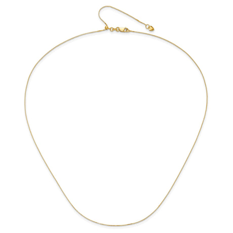 10K Yellow Gold 0.7 mm Box Chain Necklace, Polished alternate angle