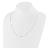 10K Yellow Gold 0.7 mm Box Chain Necklace, Polished detail view