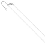 10K White Gold 0.7 mm Box Chain Necklace, Polished