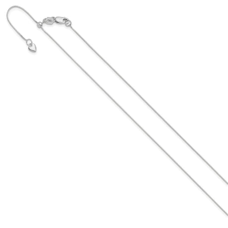 10K White Gold 0.7 mm Box Chain Necklace, Polished