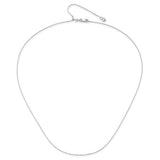 10K White Gold 0.7 mm Box Chain Necklace, Polished alternate angle