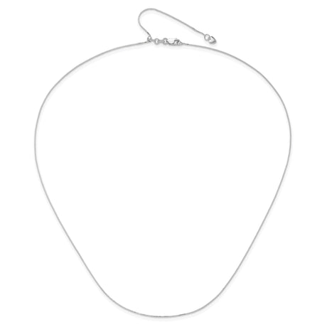 10K White Gold 0.7 mm Box Chain Necklace, Polished alternate angle