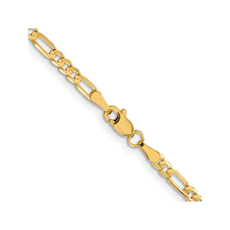 10K Yellow Gold 3 mm Figaro Chain Necklace, Polished alternate angle