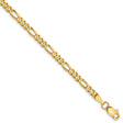 10K Yellow Gold 3 mm Figaro Chain Bracelet, Polished
